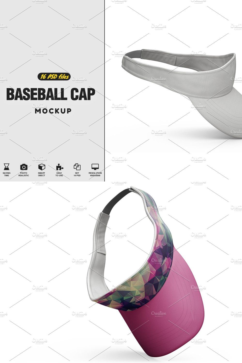 Baseball Cap Mockup pinterest preview image.