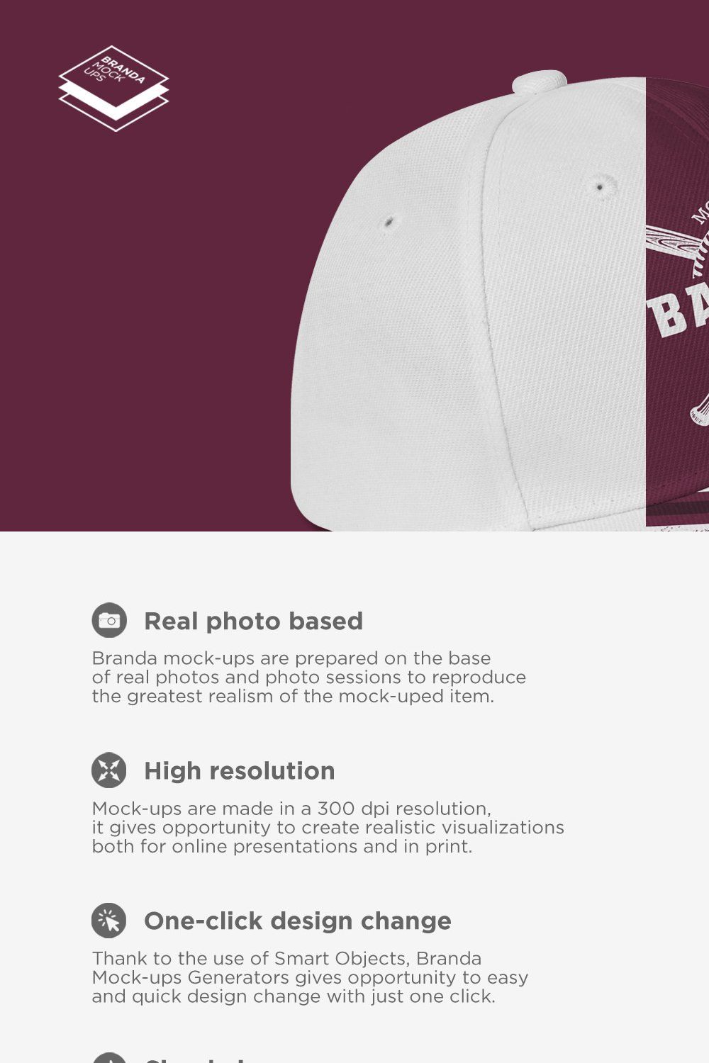 Baseball Hat Mock-up pinterest preview image.