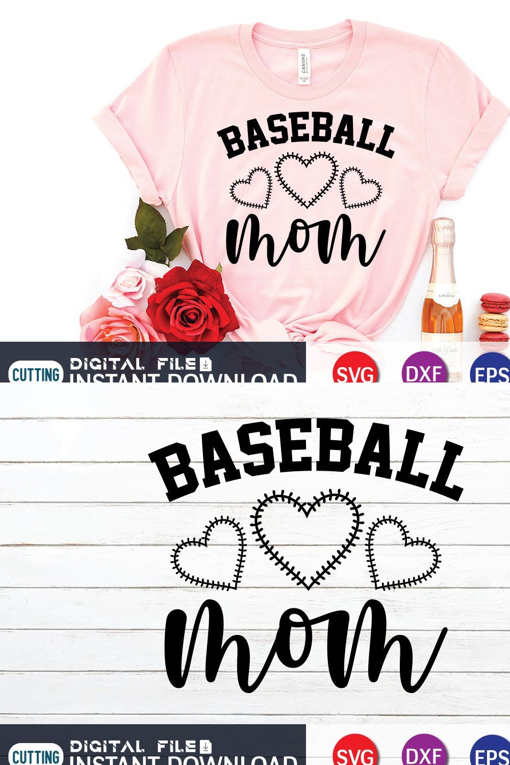 Baseball Mom Gamer Shirt pinterest preview image.