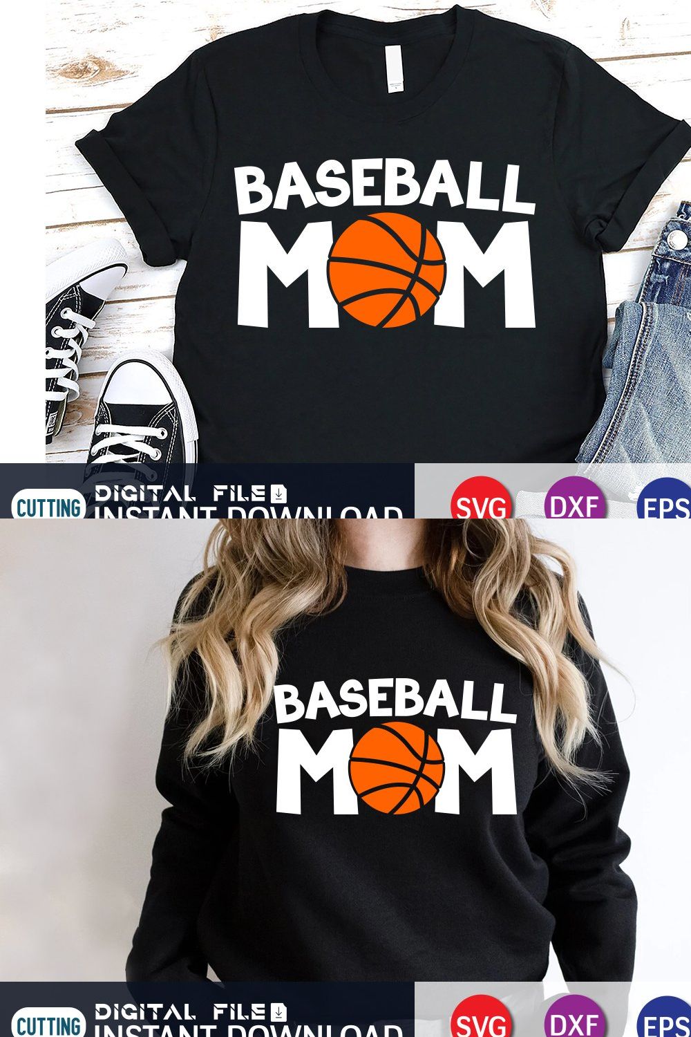 Baseball Mom Shirt, Gamer Mom SVG pinterest preview image.
