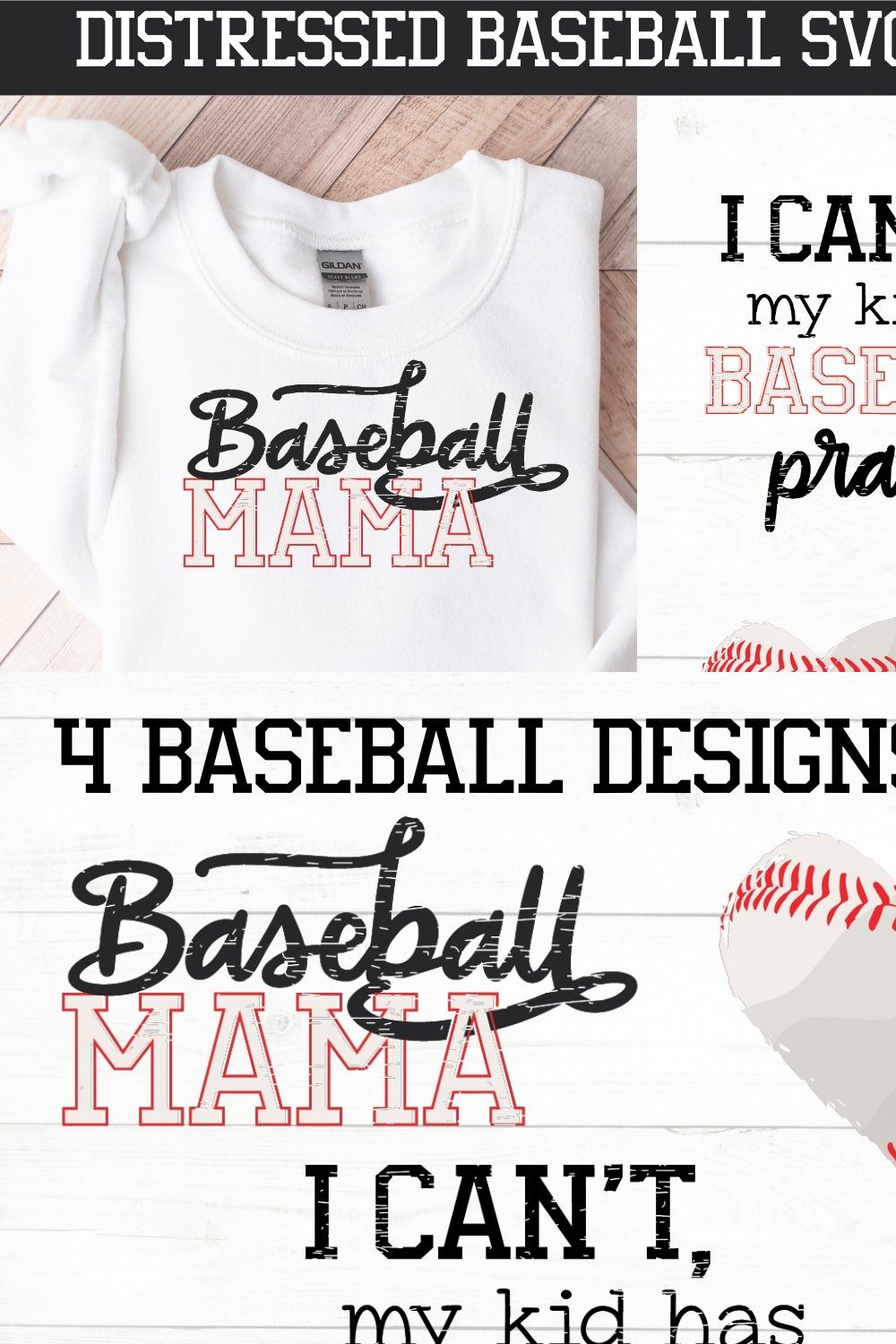 Baseball SVG Bundle, Baseball Mama pinterest preview image.