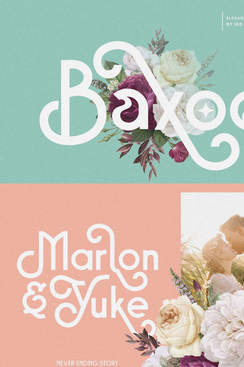 Baxoe | Elegant and Fancy Typeface pinterest preview image.