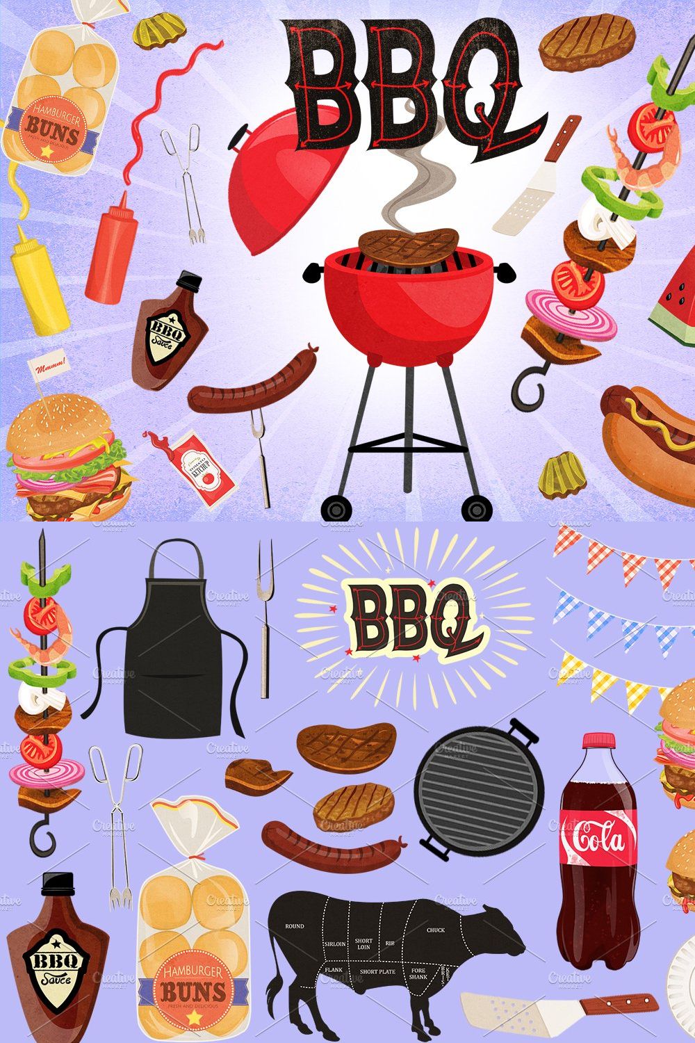 BBQ Cookout Clip Art Graphics pinterest preview image.