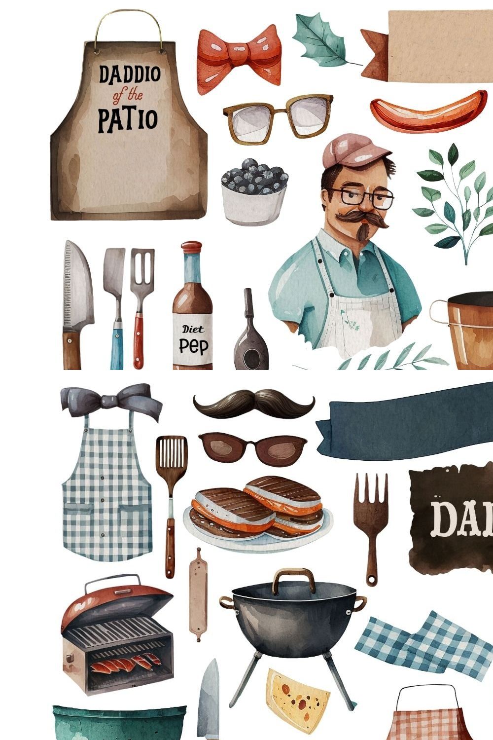 BBQ Grilling Fathers Day Clipart pinterest preview image.