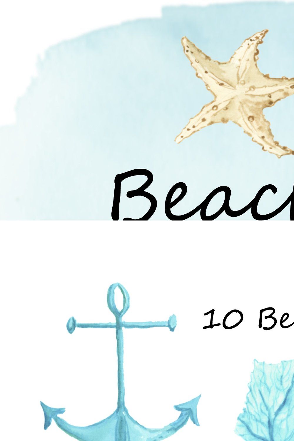 Beach Blues Design Clip Art Kit pinterest preview image.
