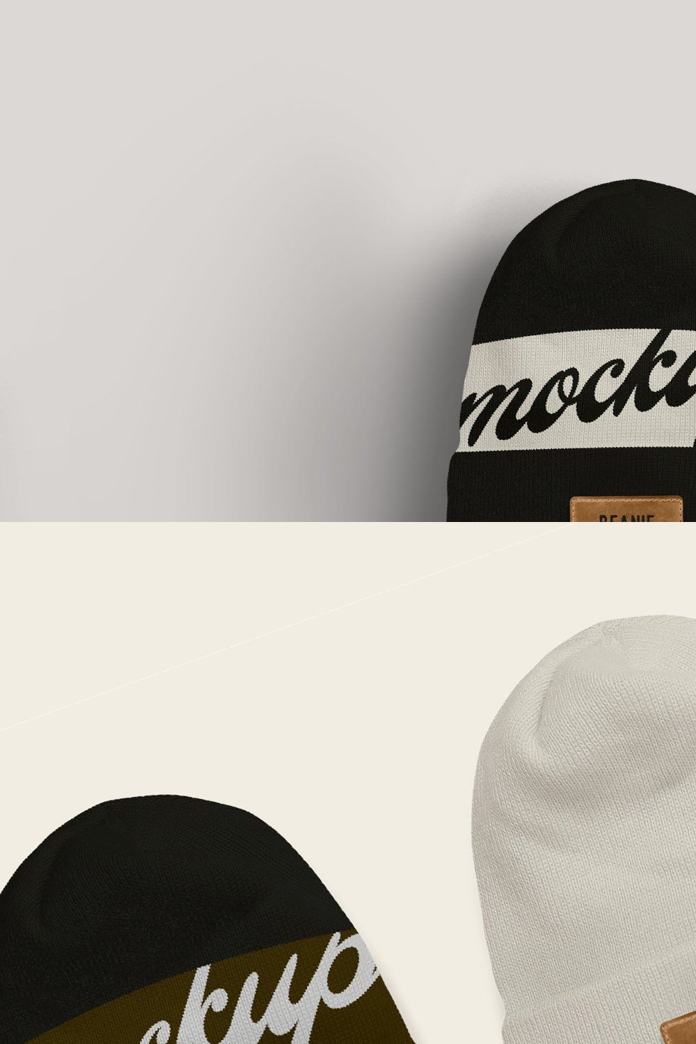 Beanie Hat Mockup pinterest preview image.