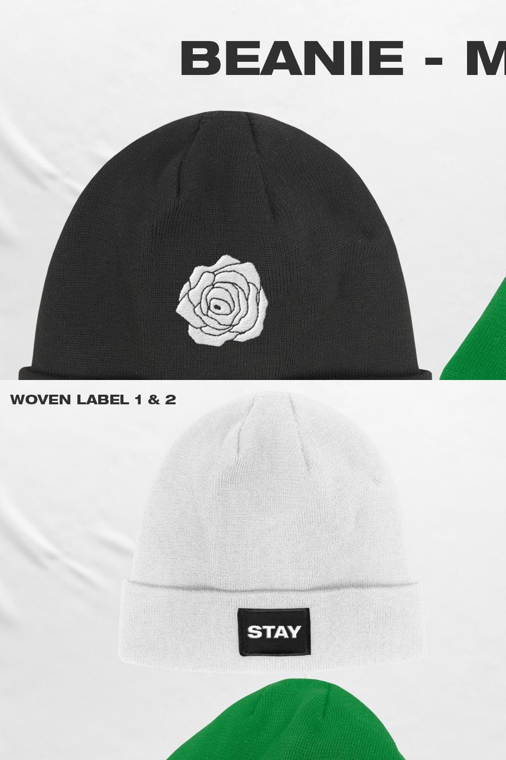 BEANIE MOCKUP pinterest preview image.
