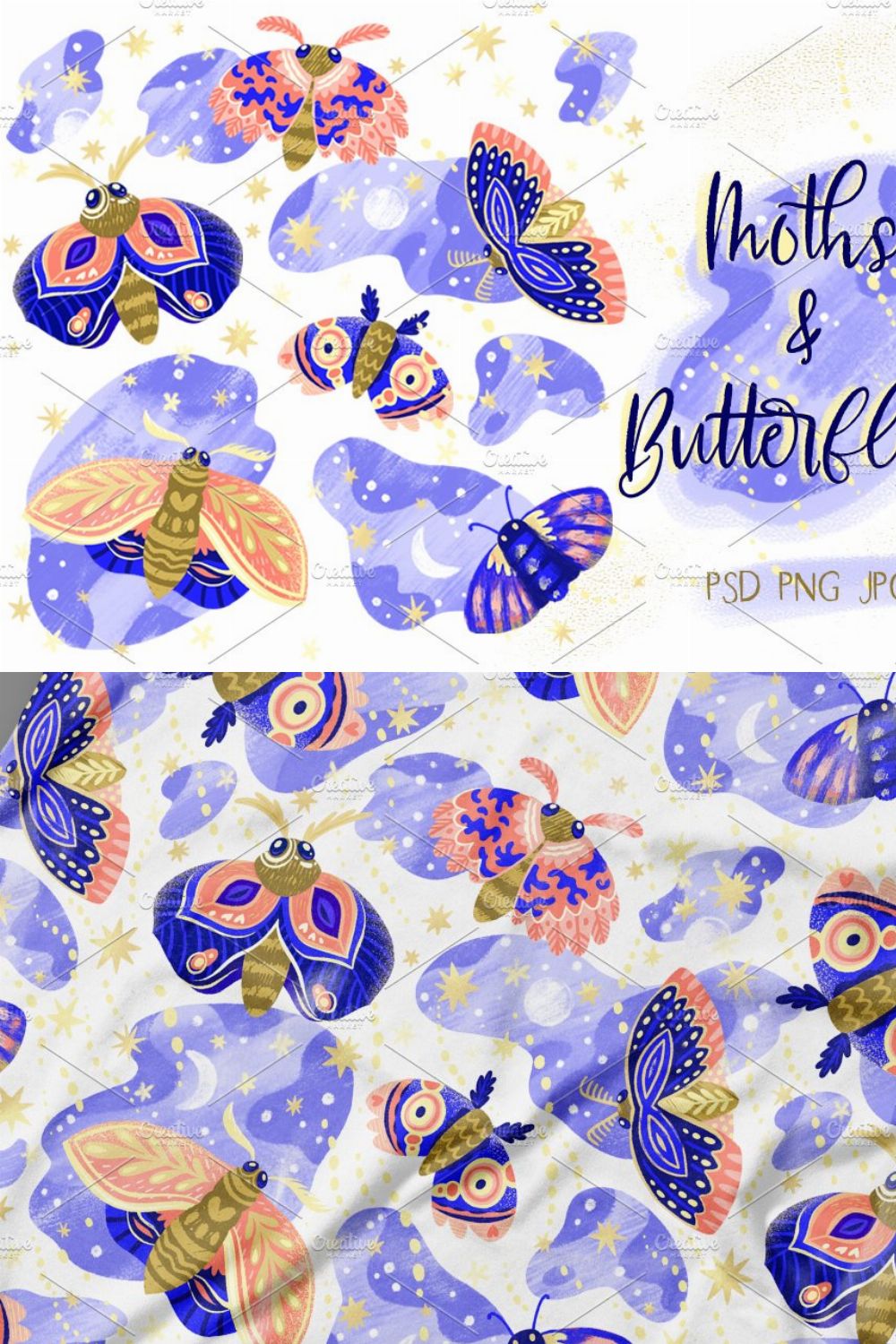 Beautiful Moths pinterest preview image.
