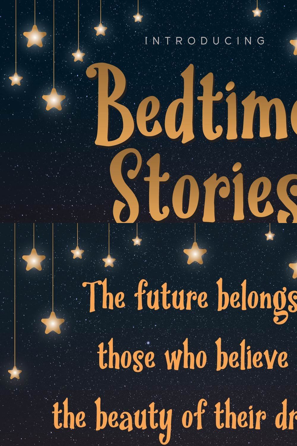 Bedtime Stories - Cute Kids Font pinterest preview image.