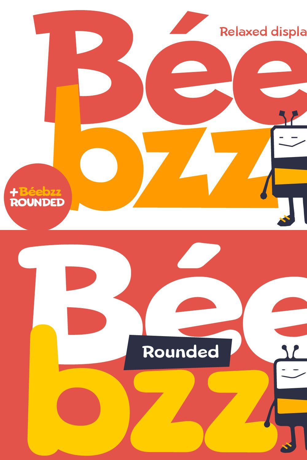 Beebzz. Child kid fun font. Display. pinterest preview image.