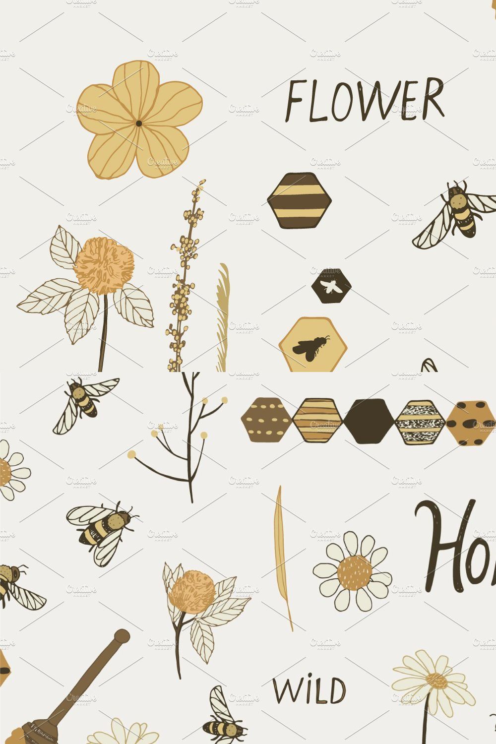 Bees and Honey pinterest preview image.