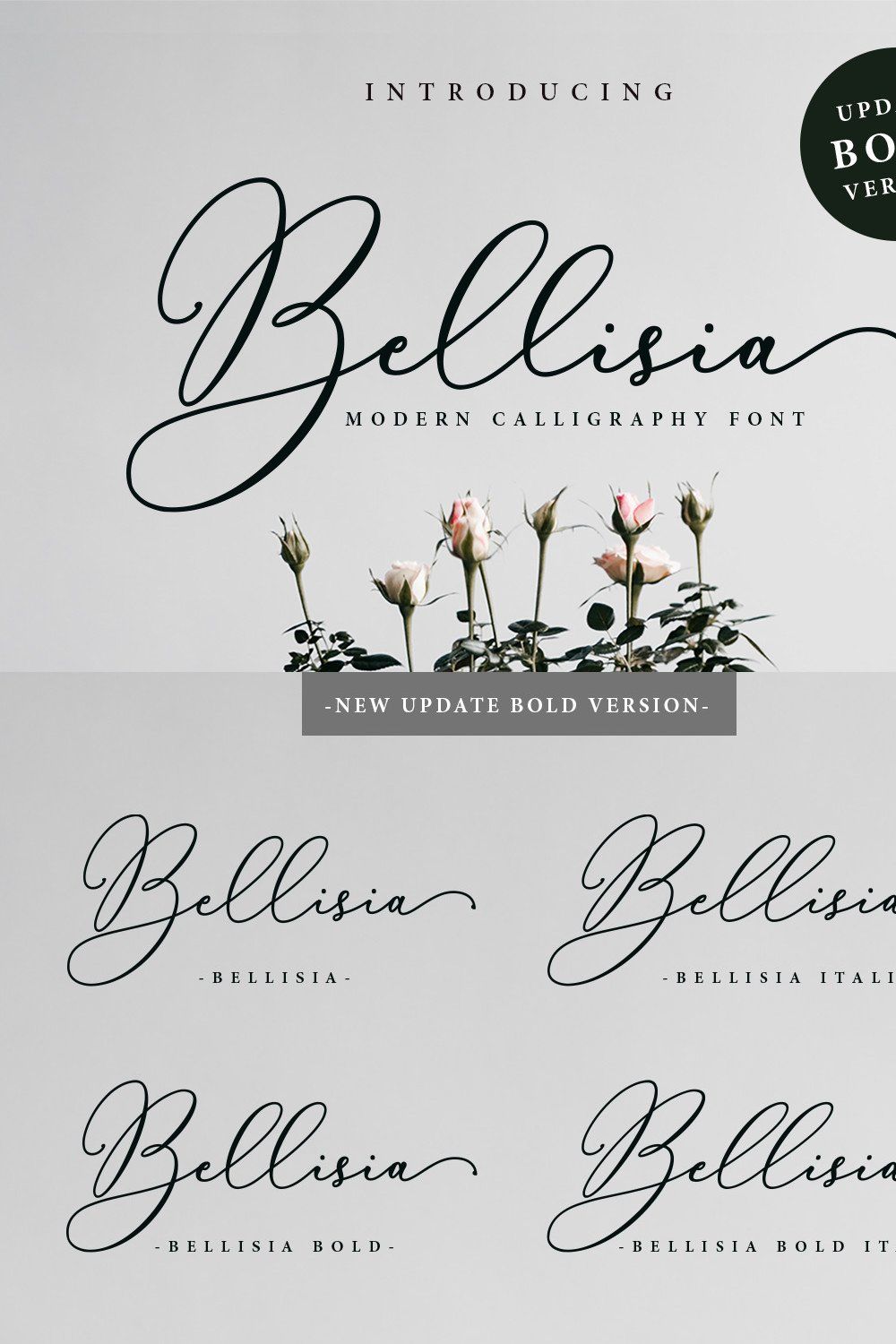 Bellisia Script + Bold Version pinterest preview image.