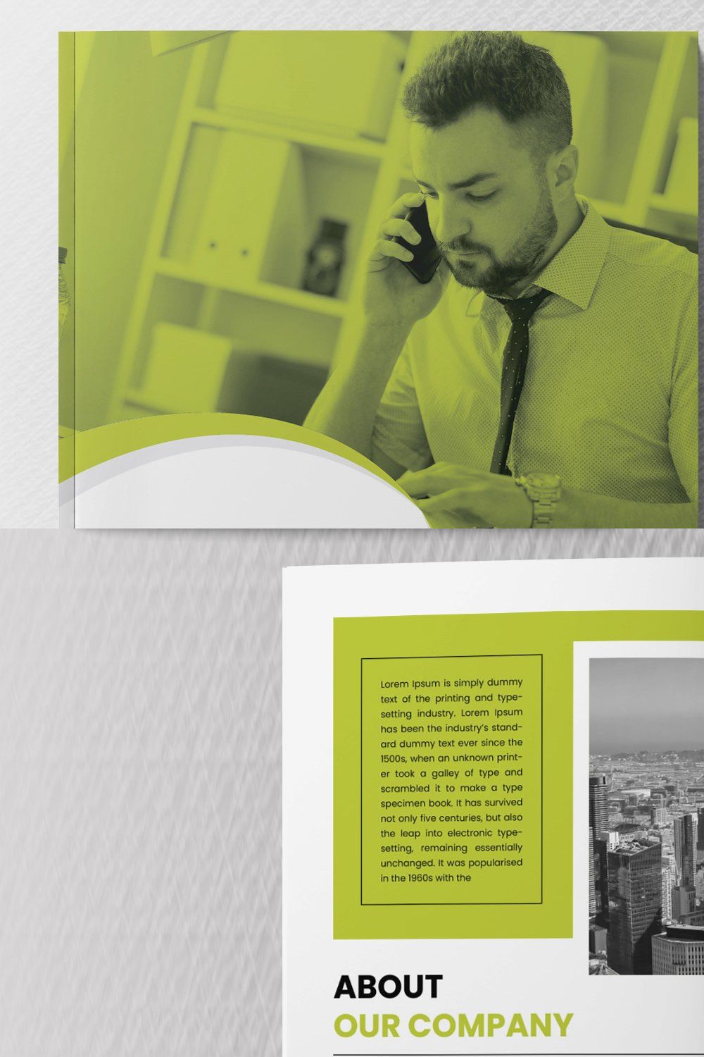 Bi fold Brochure Template Layout pinterest preview image.