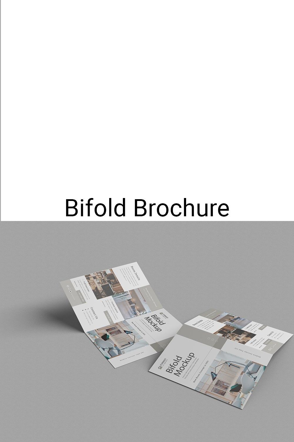 Bifold Brochure Mockup pinterest preview image.