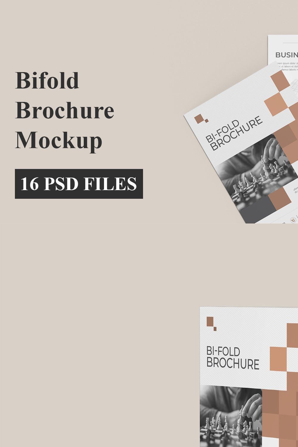 Bifold Brochure Mockup V2 pinterest preview image.