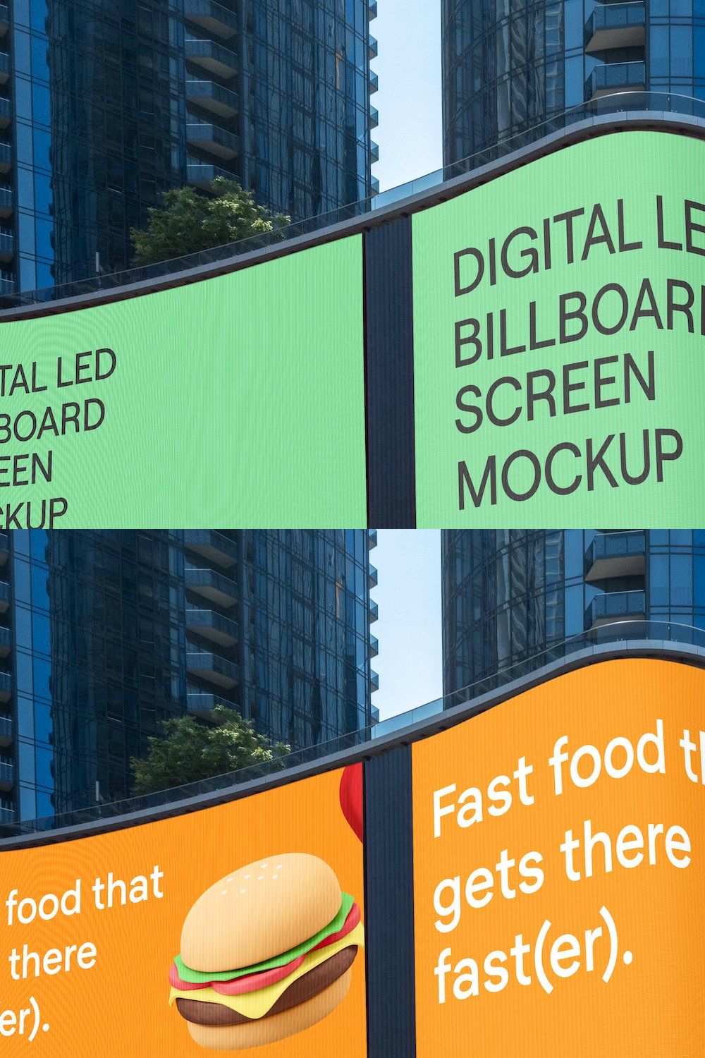 Big Screen City Billboard Mockup PSD pinterest preview image.