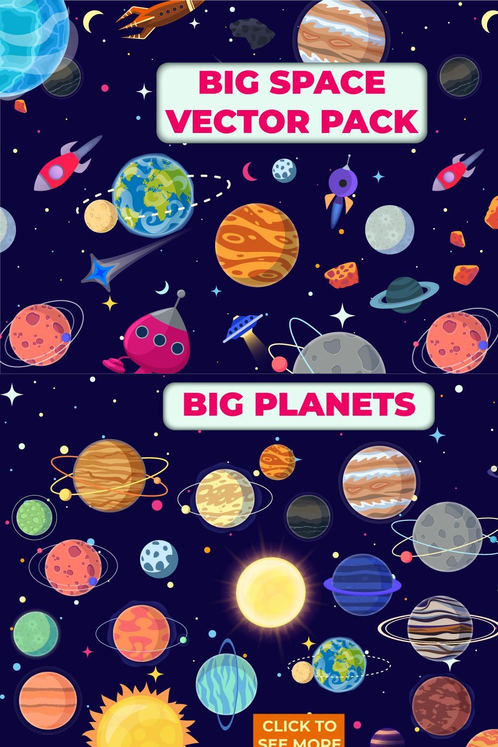 Big Space Vector Pack pinterest preview image.
