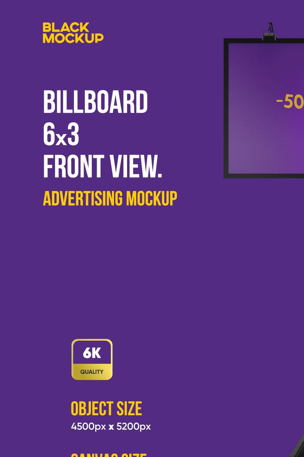 Billboard 6x3 Mockup pinterest preview image.