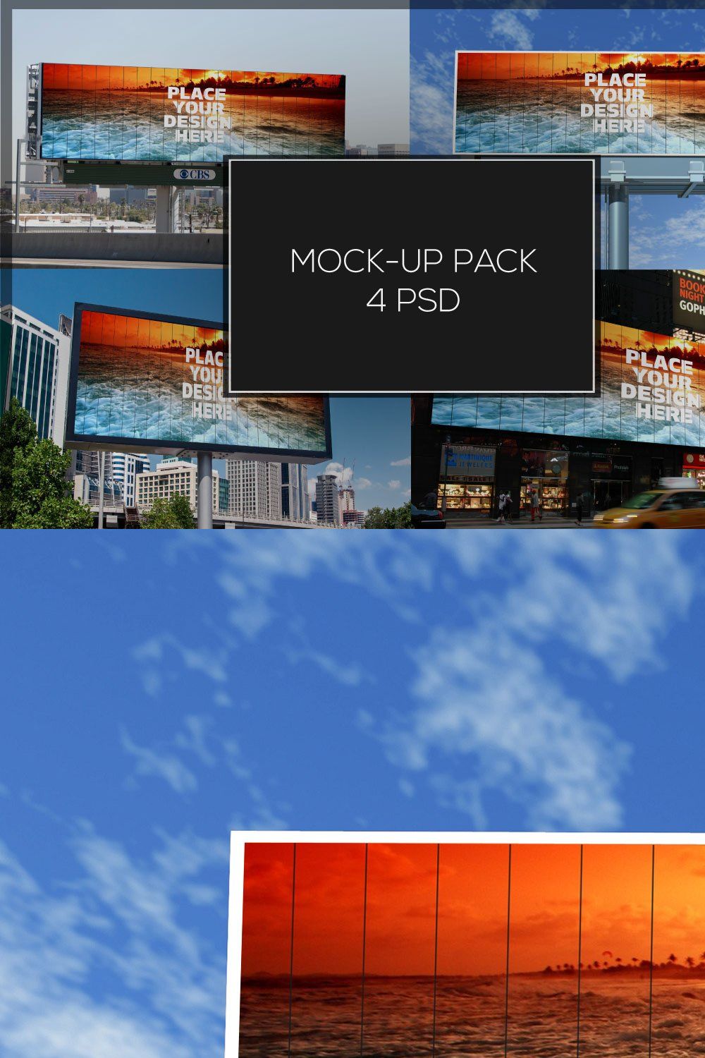 Billboard Mock-up Pack#3 pinterest preview image.