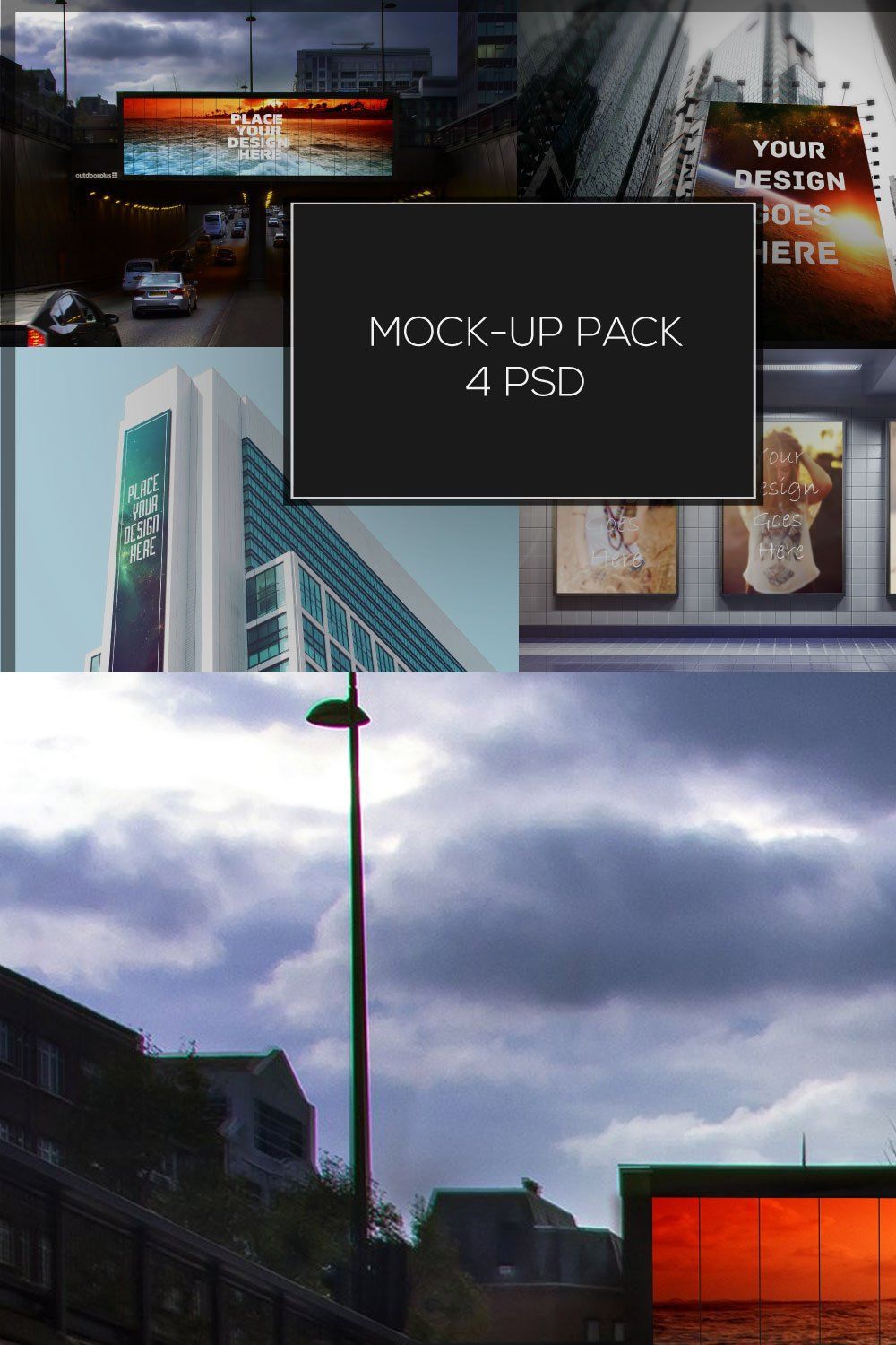 Billboard Mock-up Pack#4 pinterest preview image.
