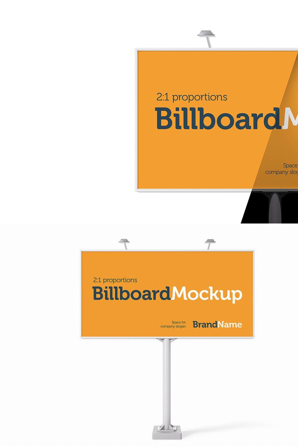 Billboard Mock-Ups. Day & night view pinterest preview image.