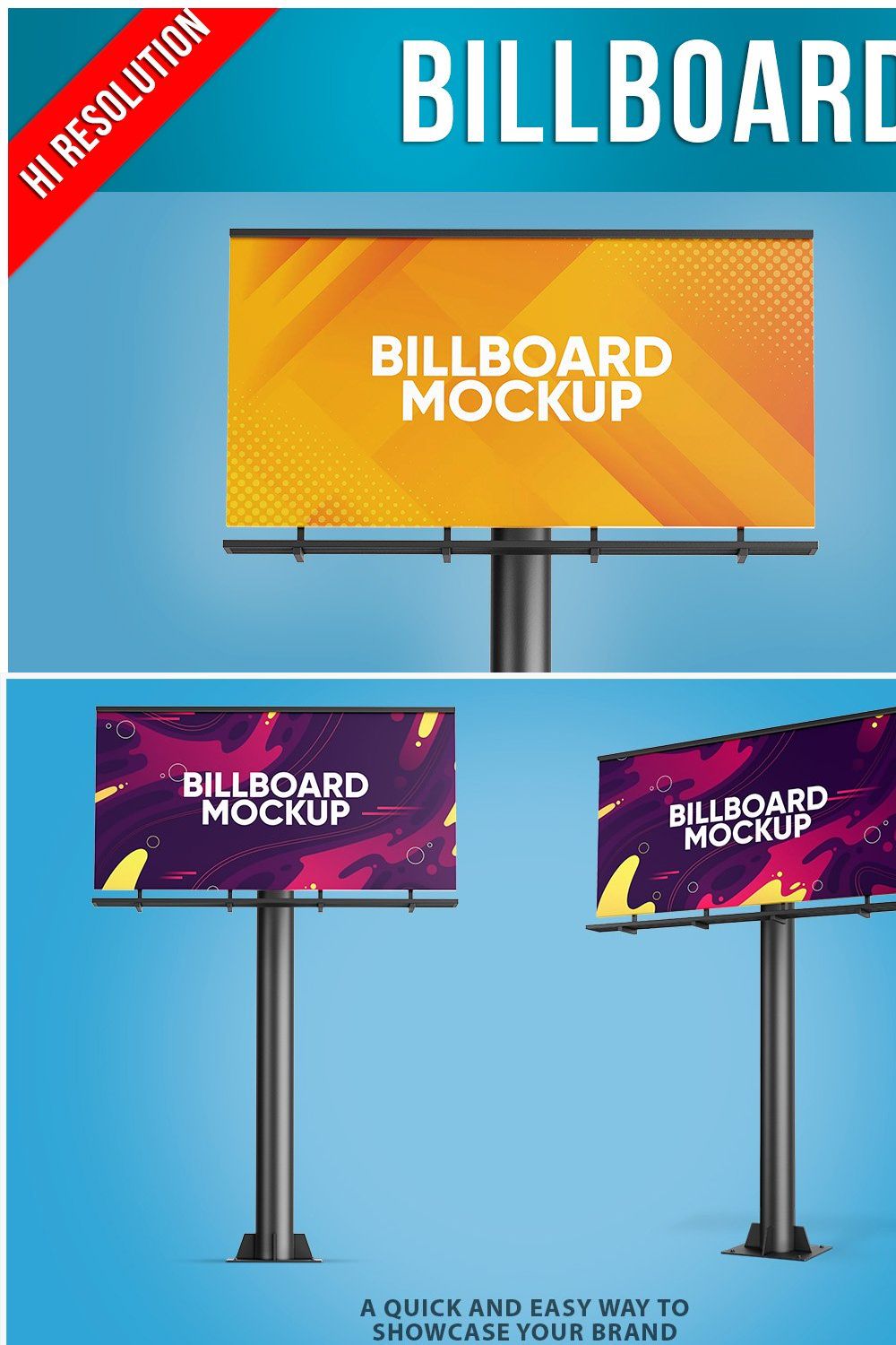 Billboard Mockup - 2 Views pinterest preview image.