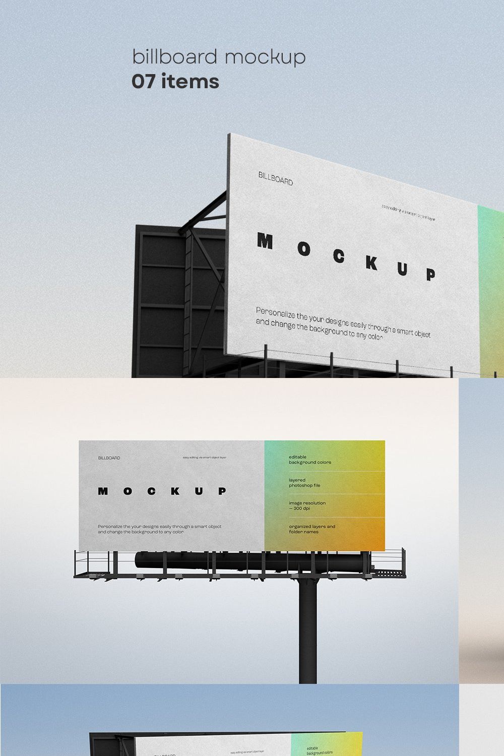 Billboard mockup pinterest preview image.