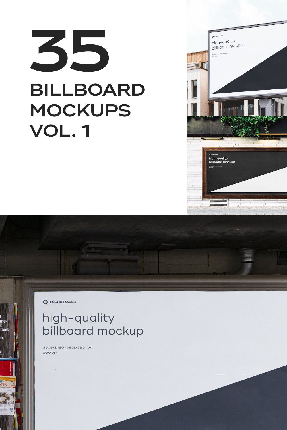 Billboard Mockup Template Bundle pinterest preview image.