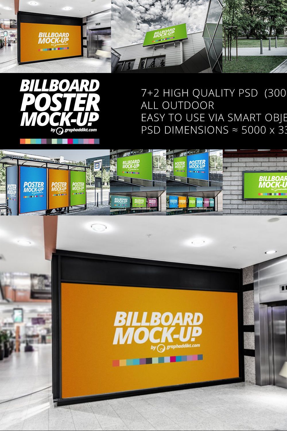 Billboard & Poster mockups pinterest preview image.