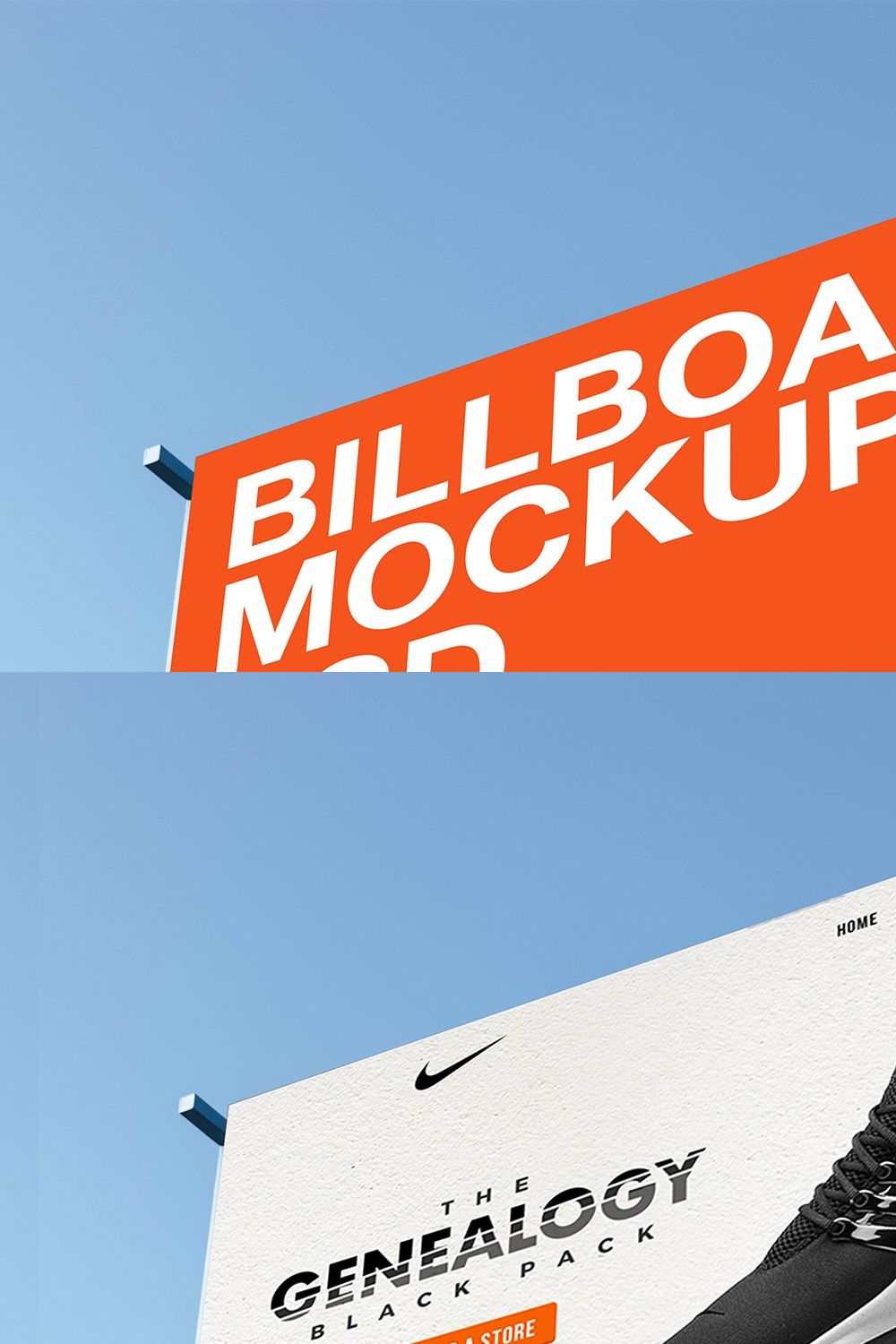 Billboard Realistic Mockup PSD pinterest preview image.