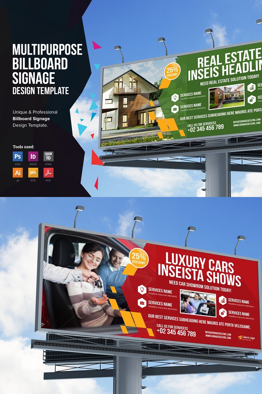 Billboard Signage Design v5 pinterest preview image.