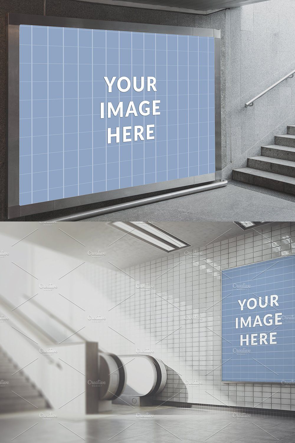 Billboard underground metro mock up pinterest preview image.