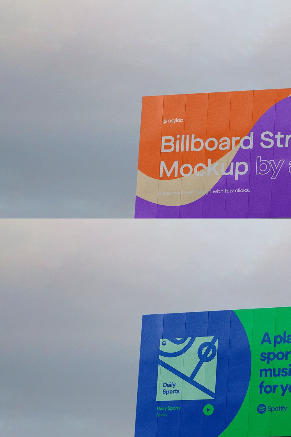 Billboard Urban Street Mockup - PSD pinterest preview image.