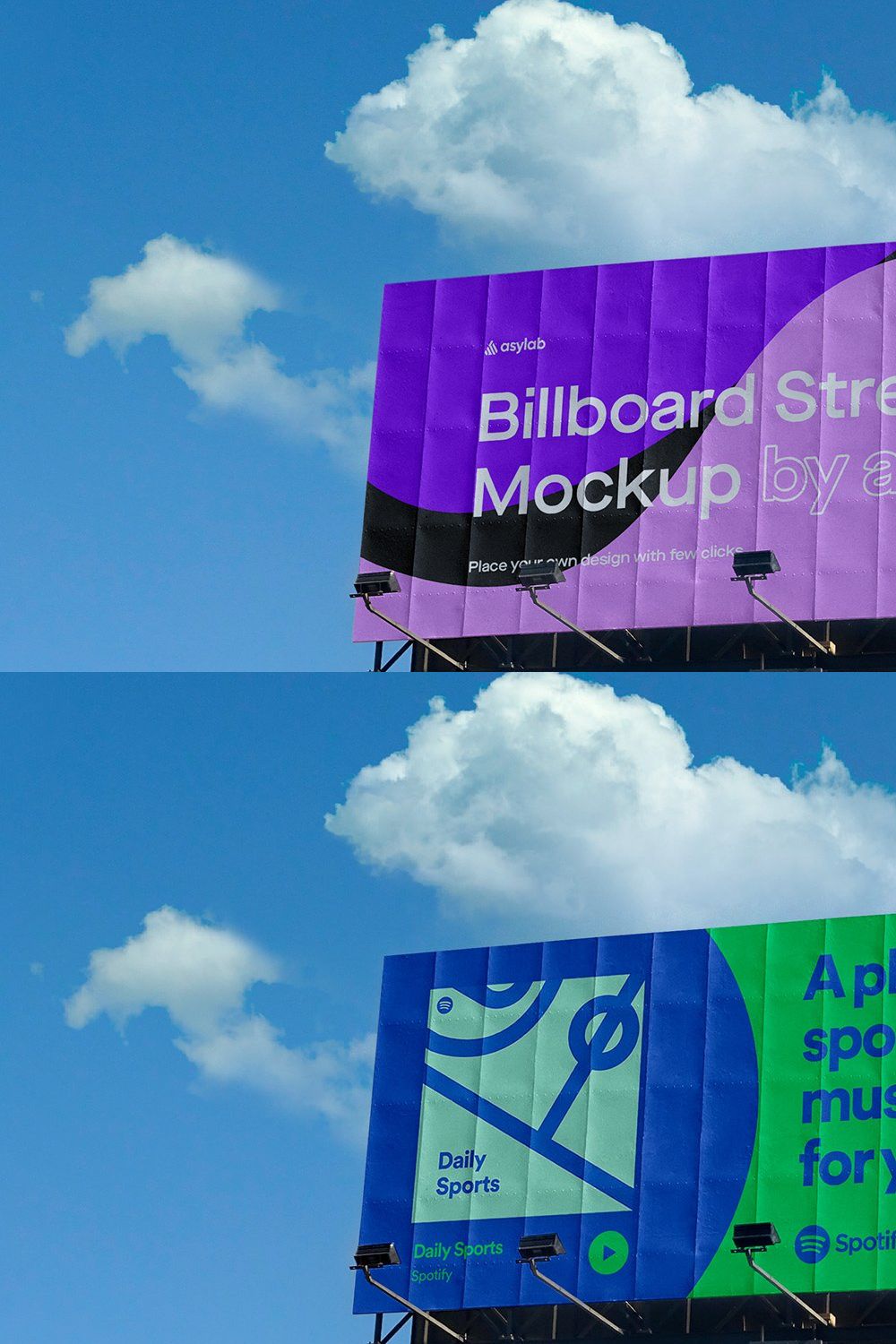 Billboard Urban Street Mockup - PSD pinterest preview image.