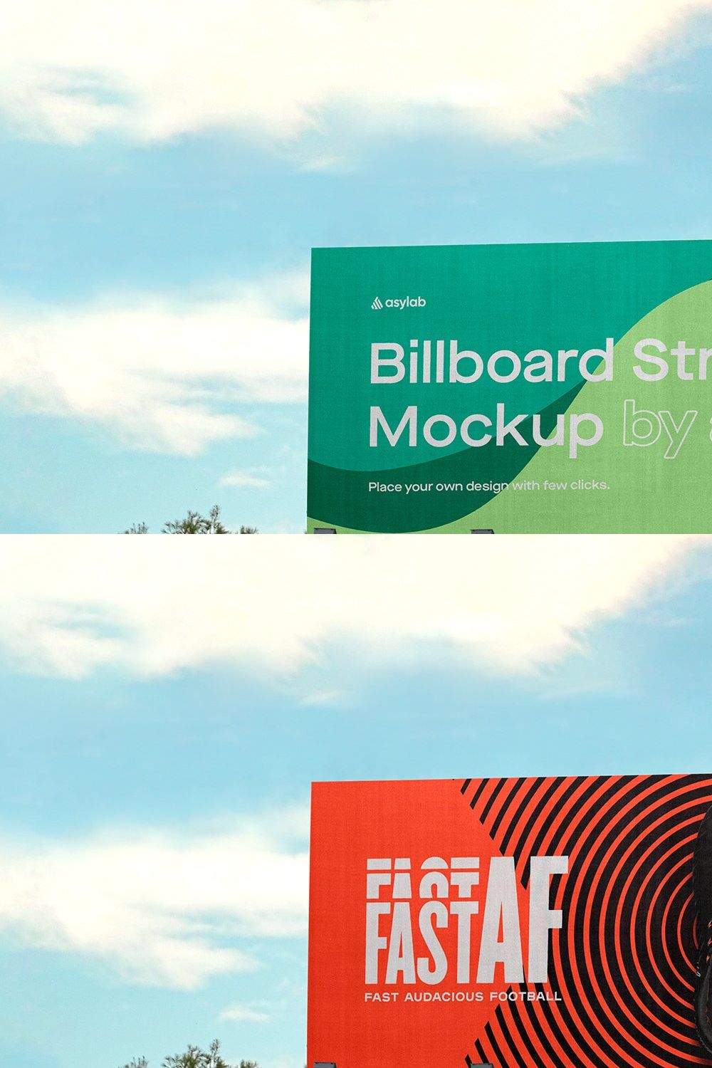 Billboard Urban Street Mockup - PSD pinterest preview image.