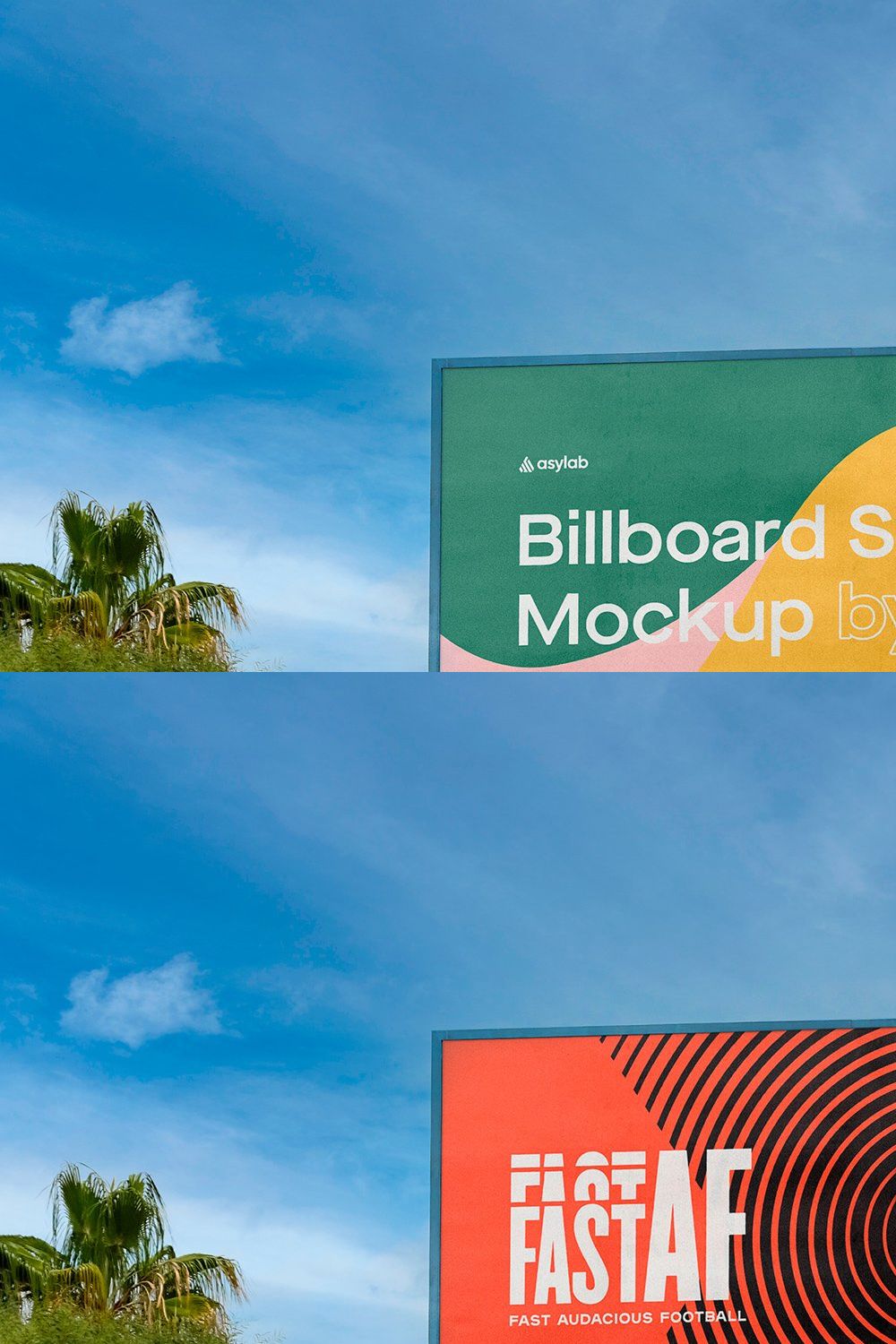 Billboard Urban Street Mockup - PSD pinterest preview image.