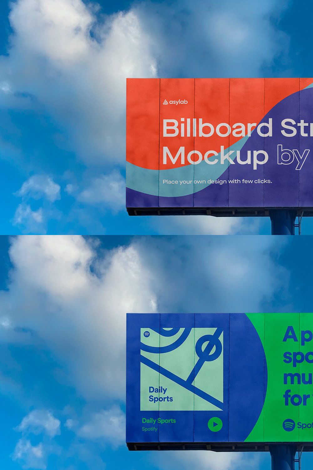 Billboard Urban Street Mockup - PSD pinterest preview image.