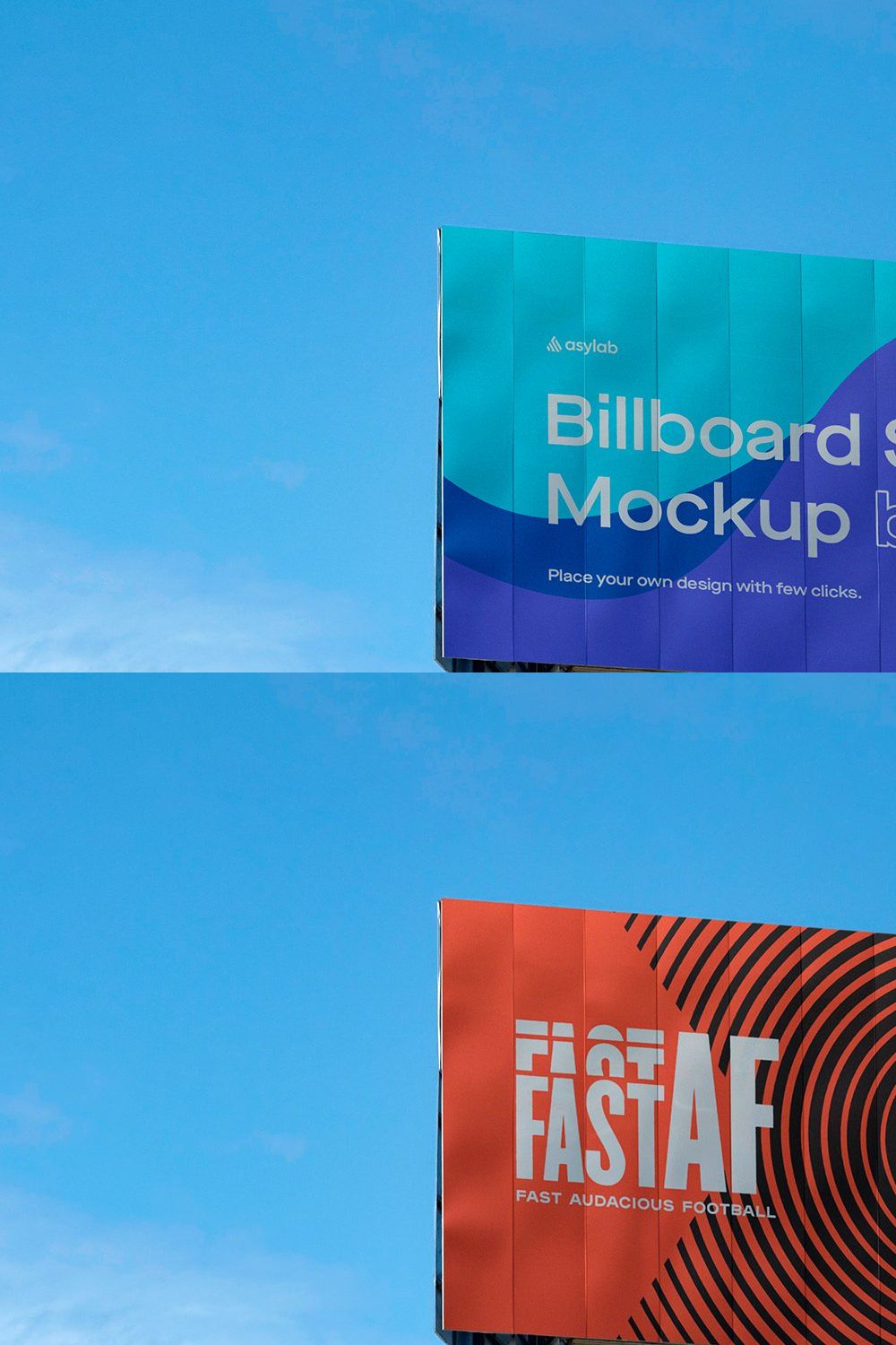 Billboard Urban Street Mockup - PSD pinterest preview image.