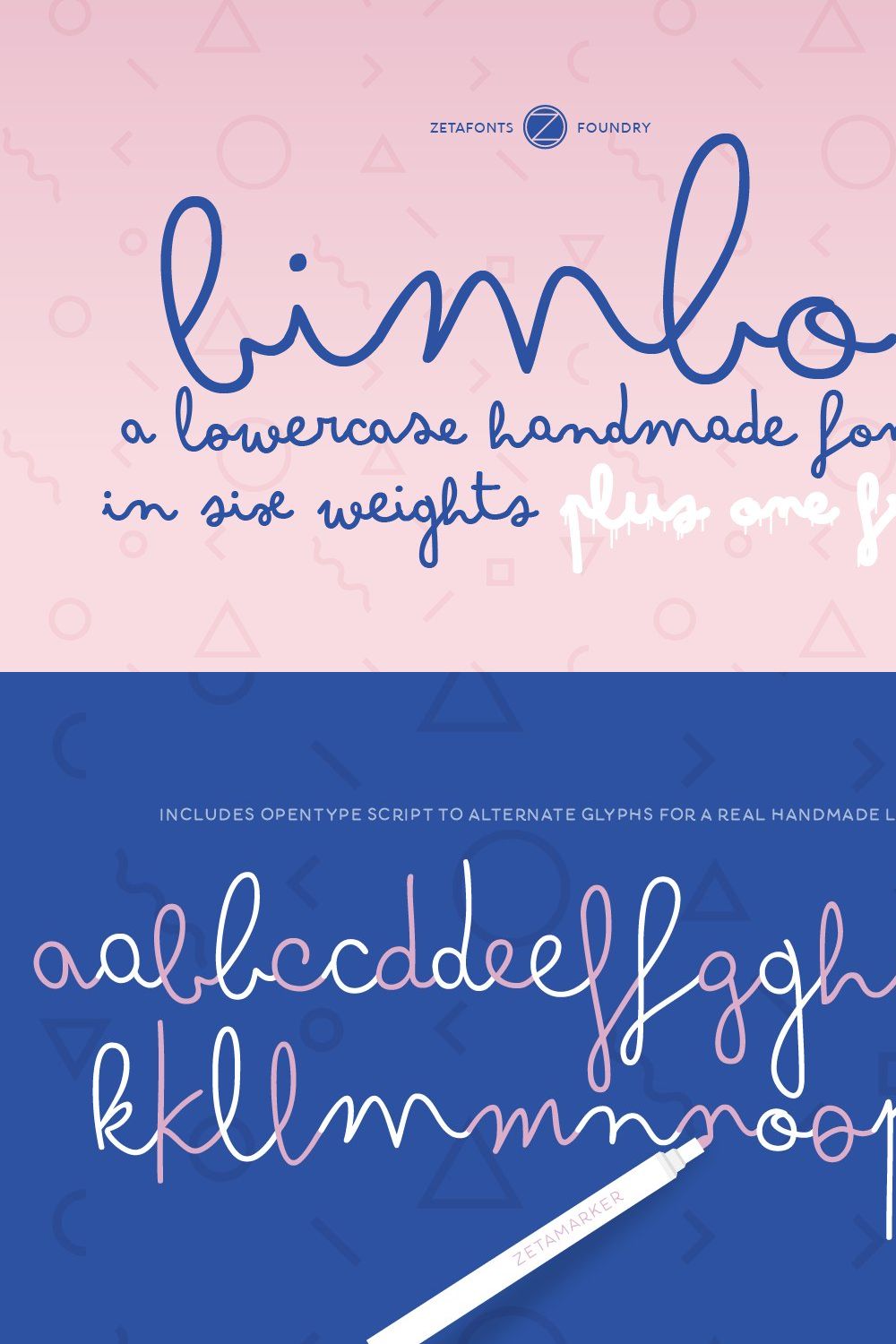 Bimbo - 7 fonts pinterest preview image.