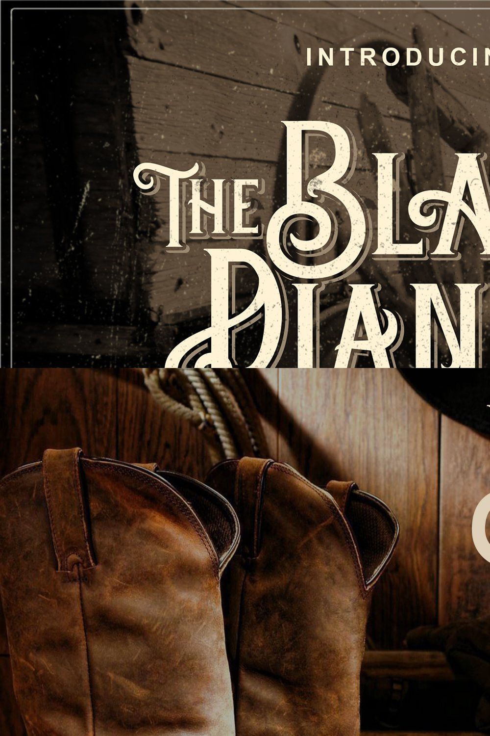 Black Django Typeface pinterest preview image.