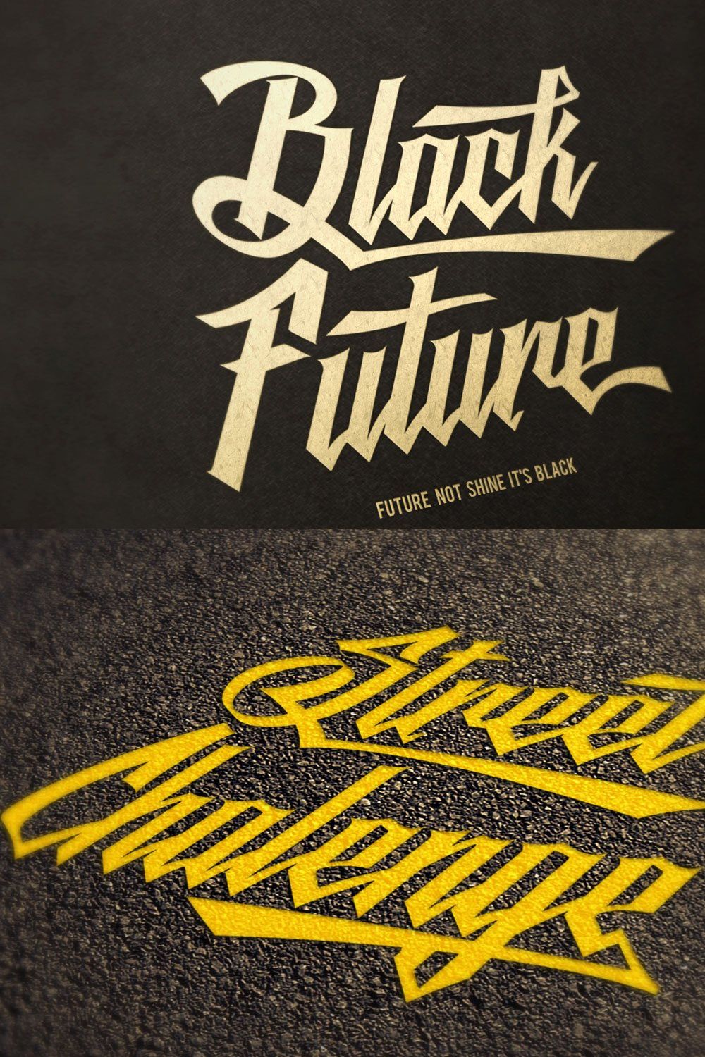 Black Future Typeface pinterest preview image.