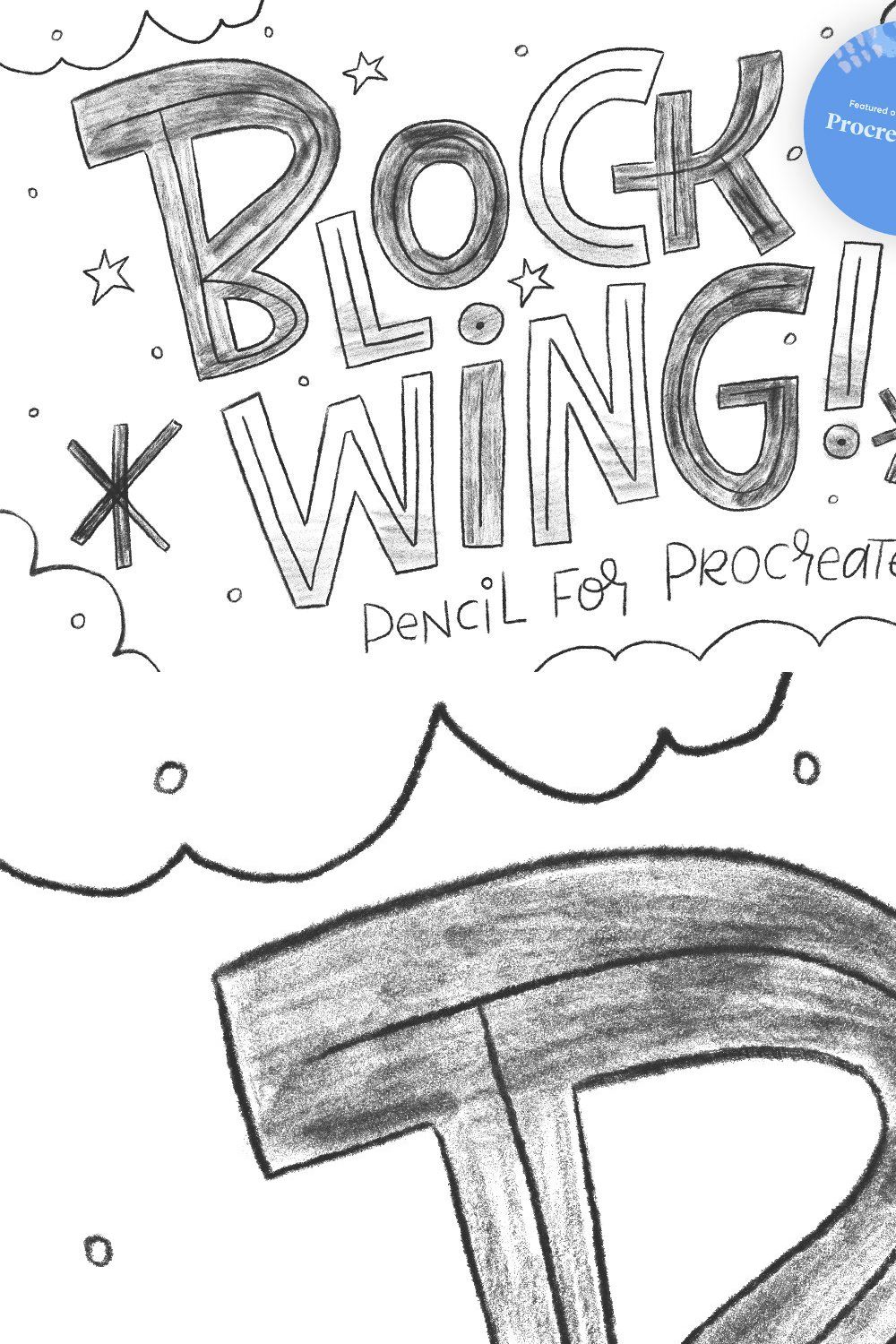 Blockwing Procreate Pencil Brushes pinterest preview image.