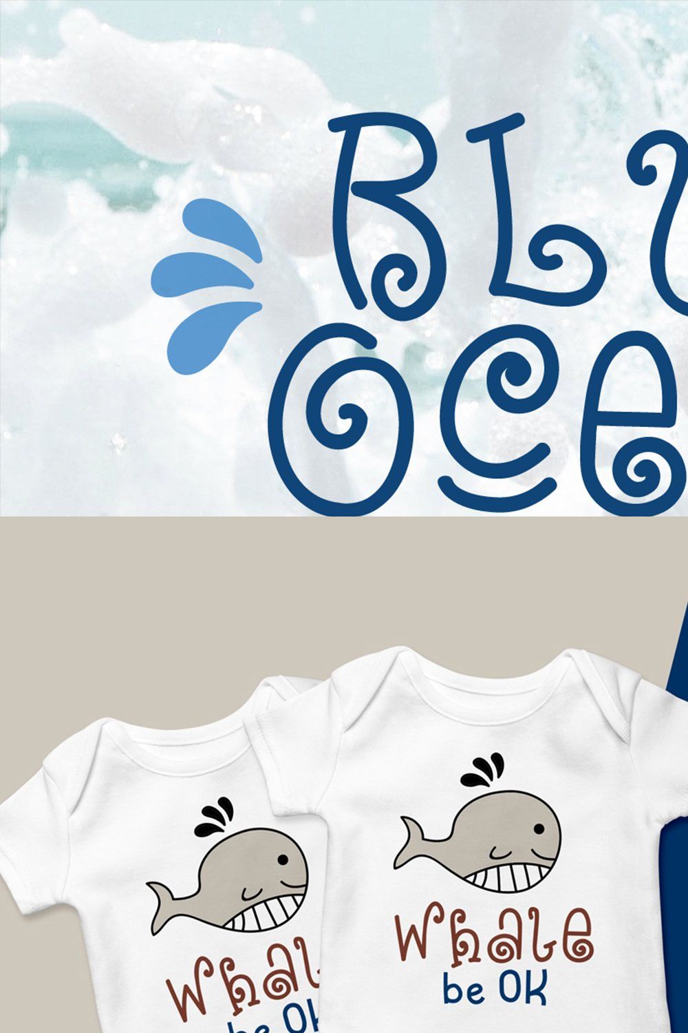 Blue Ocean - Cute Baby Font Duo pinterest preview image.