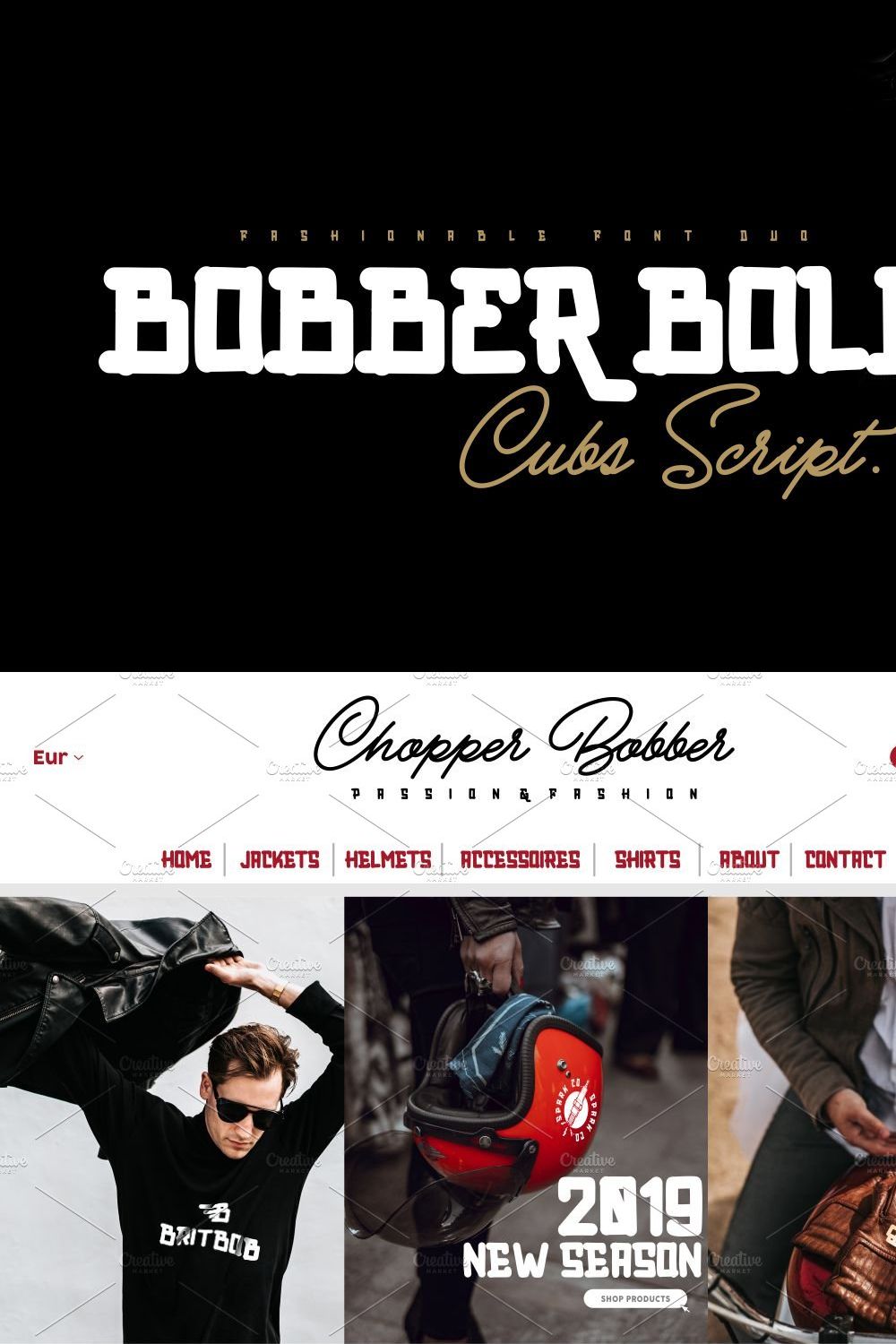 BOBBER BOLD & Cubs Script (FONT DUO) pinterest preview image.