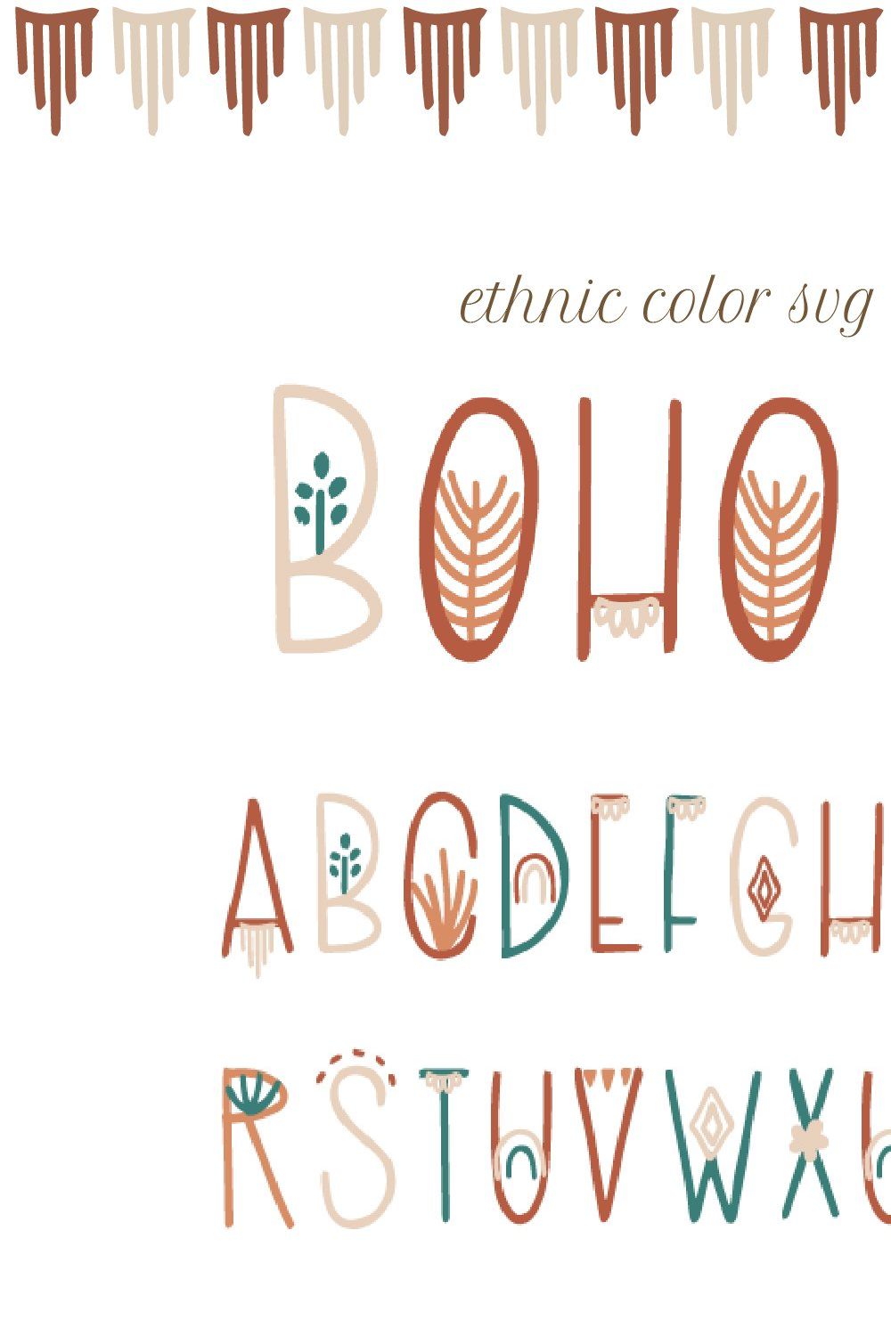Bohemian SVG Color Font Cyrillic pinterest preview image.