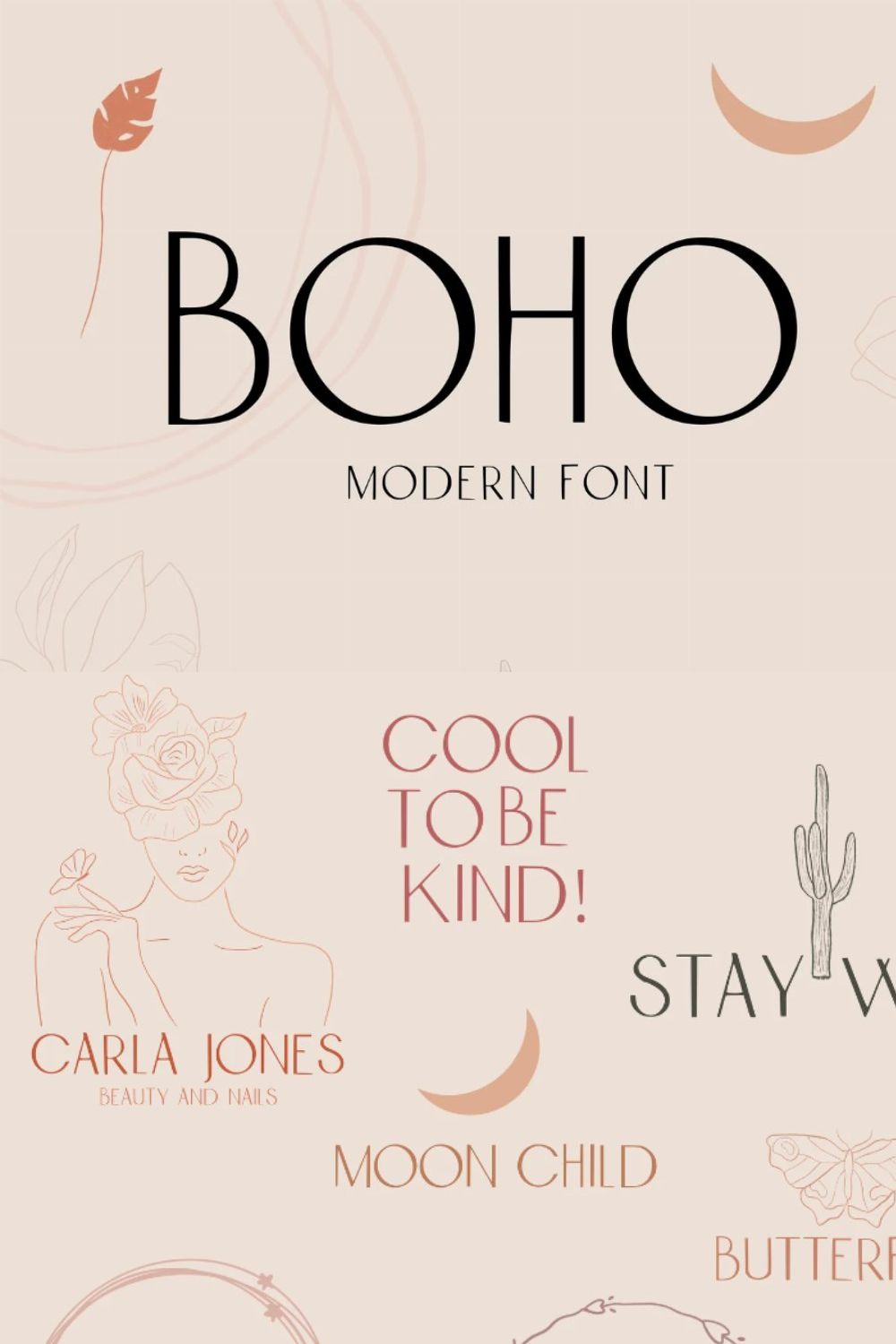 Boho Modern Font | Boho Logo Font pinterest preview image.