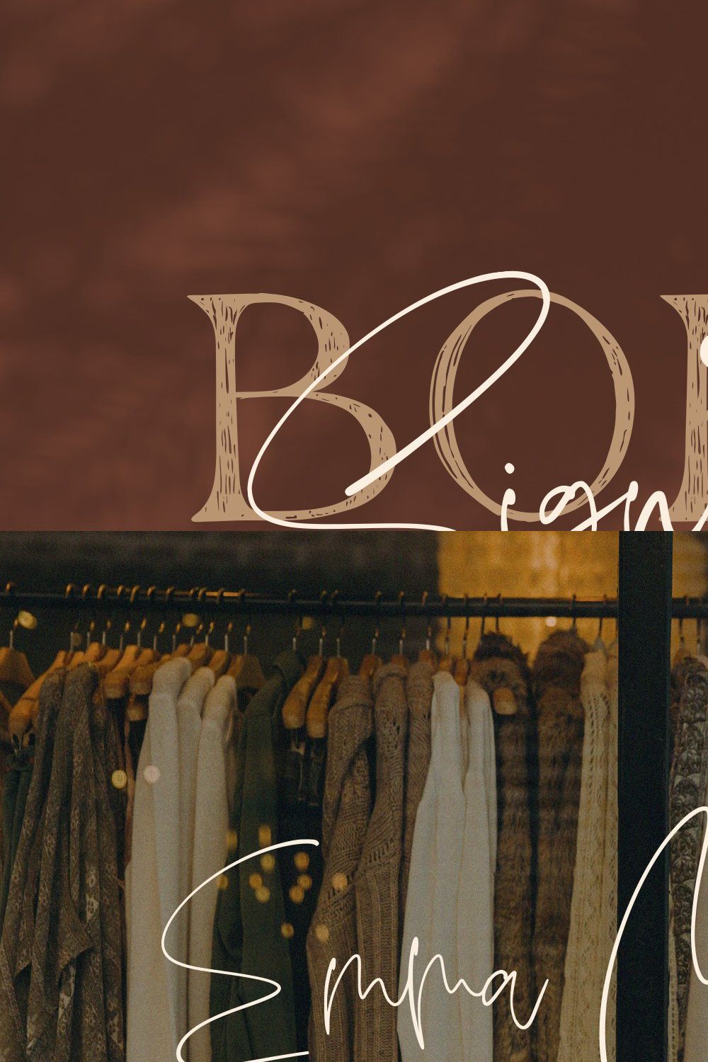 Boho Signature Handwritten Font Trio pinterest preview image.