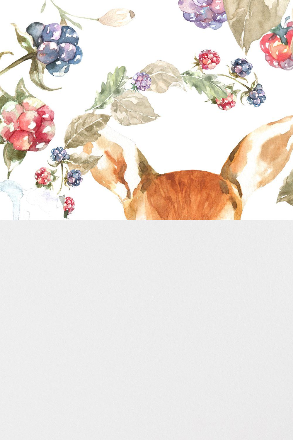 Boho Watercolor Woodland Animals pinterest preview image.