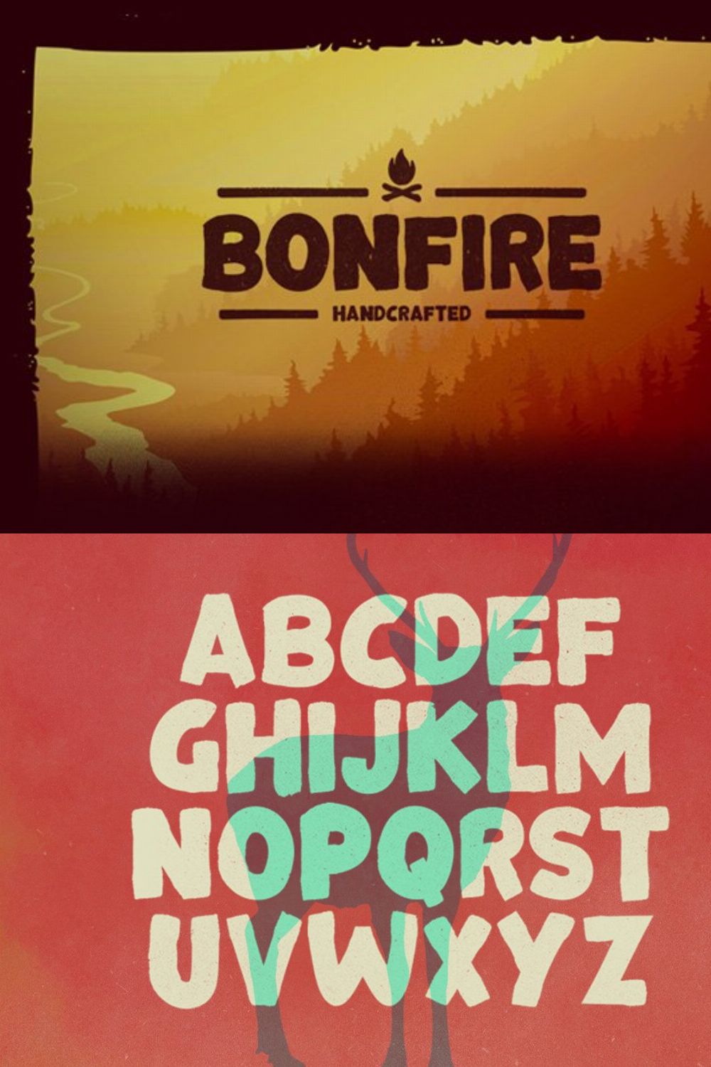 Bonfire Typeface pinterest preview image.
