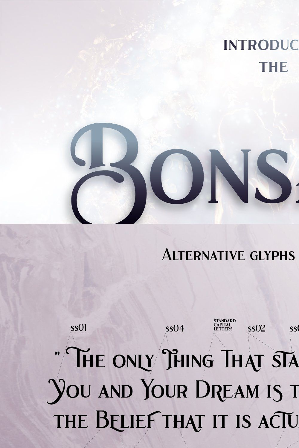 Bonsano font + Bonus pinterest preview image.